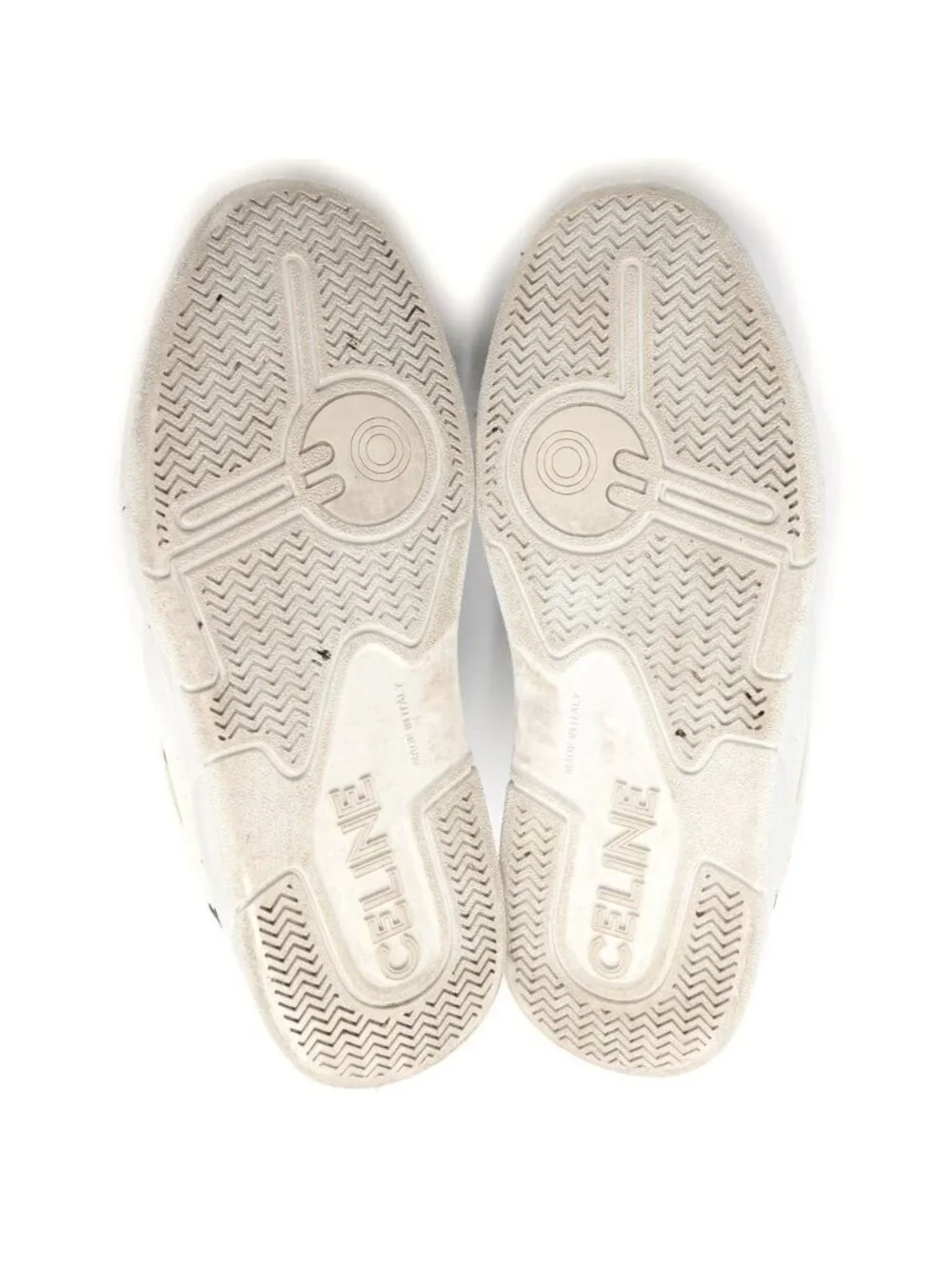 Celine Eddie Era Leather Trim Low Cut Sneakers White